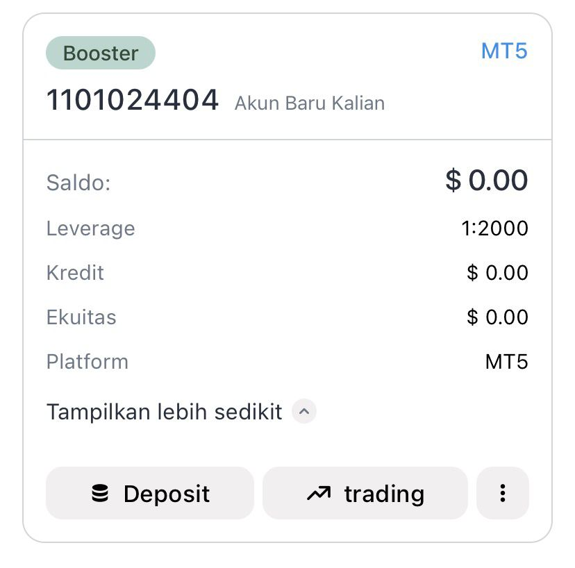 Akun MT5 Berhasil Dibuat